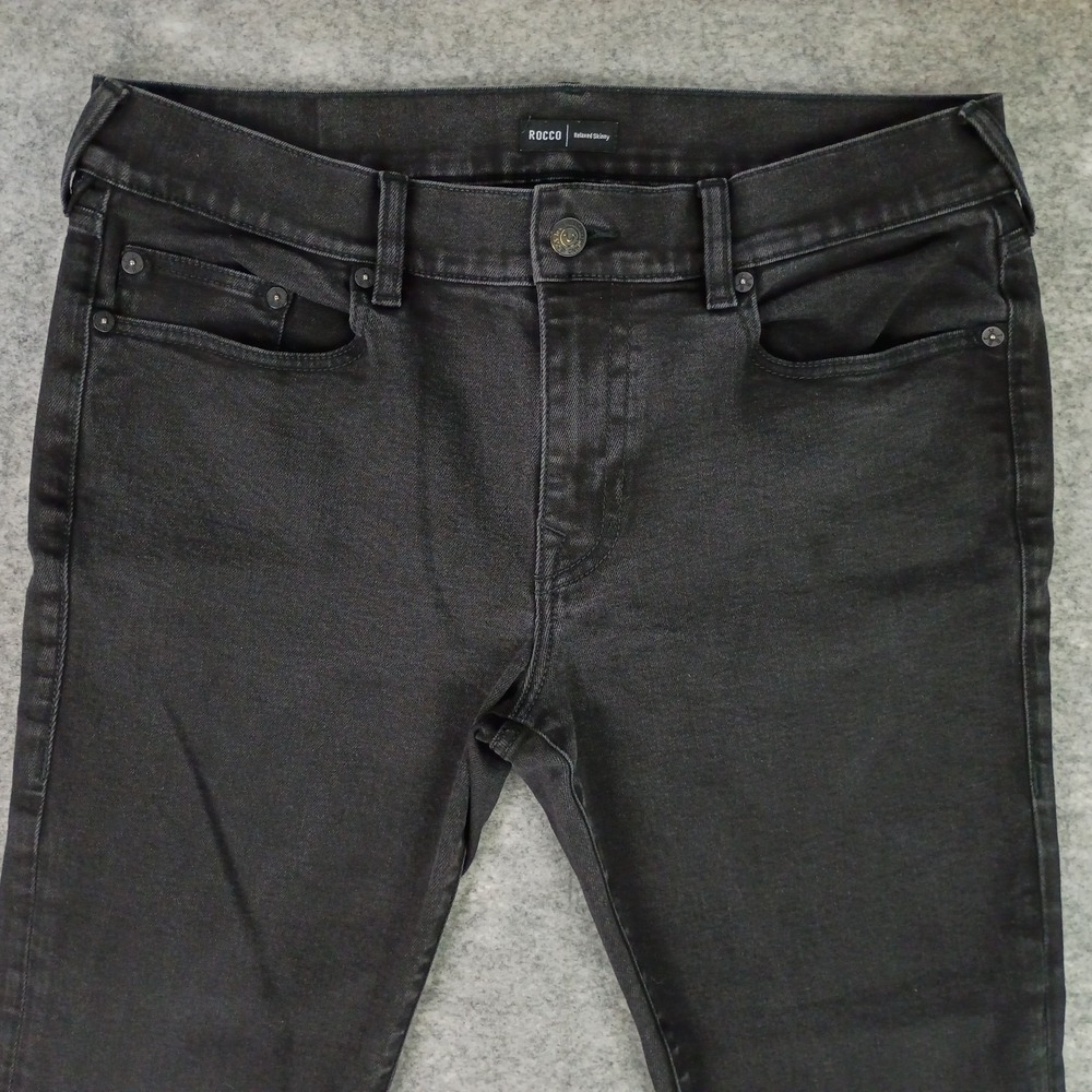 True Religion Mens 36 Rocco Relaxed Skinny Black Jeans Casual Stretch - Picture 4 of 14